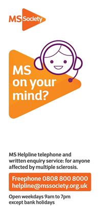 Picture of MS Helpline leaflet