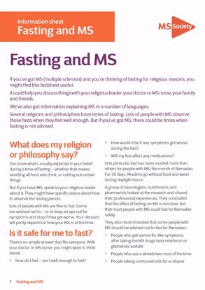 Fasting and MS